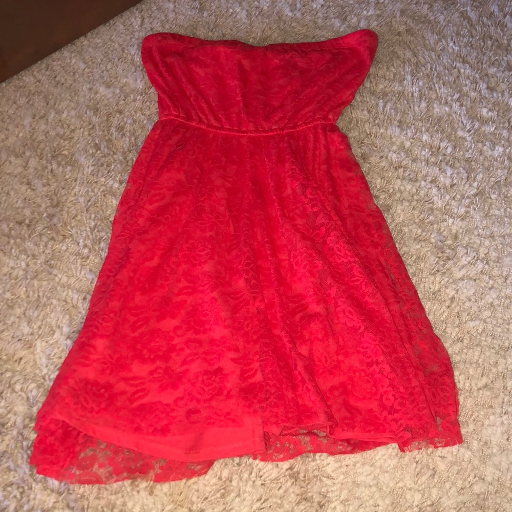 Red lace hollister mini dress